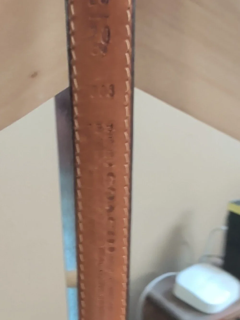 Coach Cognac Leather Belt with Gold Buckle